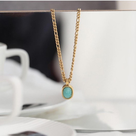 Natural amazonite necklace, amazonite pendant, Gemstone necklace, gift for her - Picture 5 of 6